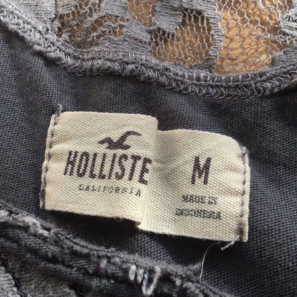 Holister M Gray Lace Jersey racer back shirt - Picture 4 of 4